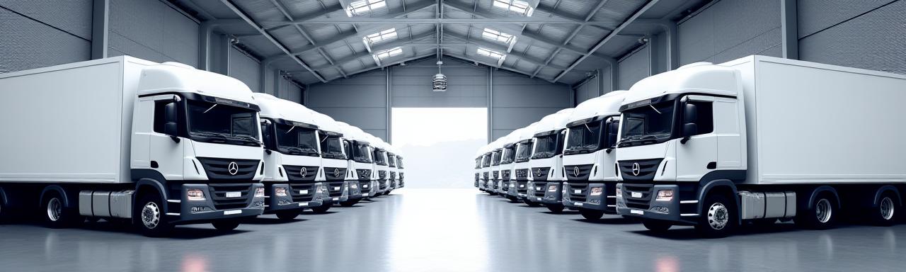 Fleet of BLUE SKY FORWARDING, INC. trucks ready for delivery